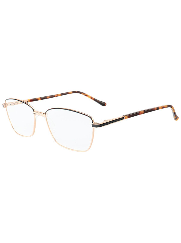 Armação de Óculos Retangular MT6923 Preto e Dourado