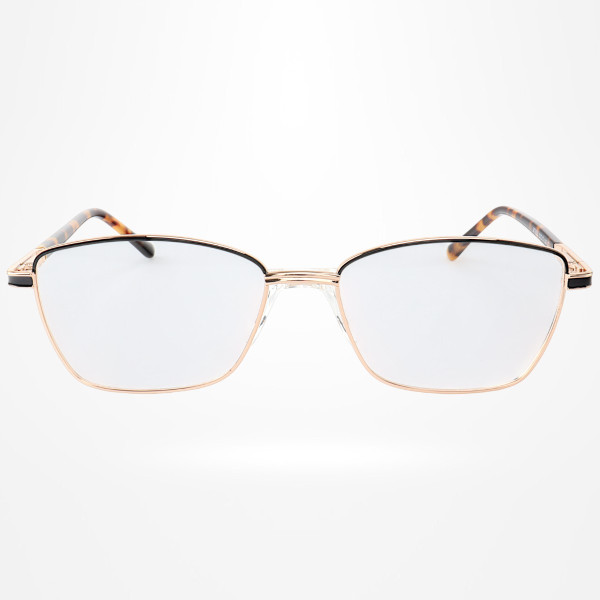 Armação de Óculos Retangular MT6923 Preto e Dourado