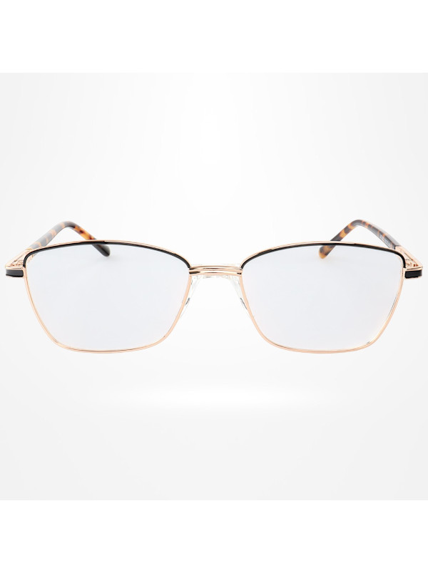 Armação de Óculos Retangular MT6923 Preto e Dourado