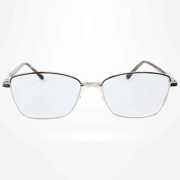 Armação de Óculos Retangular MT6923 Preto e Prata