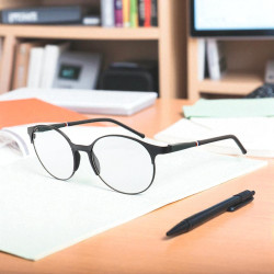 Armação de Óculos Redonda ZR233 Preto e Verde