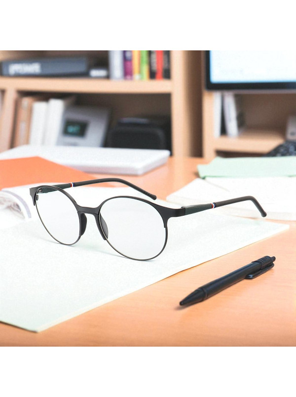 Armação de Óculos Redonda ZR233 Preto e Verde