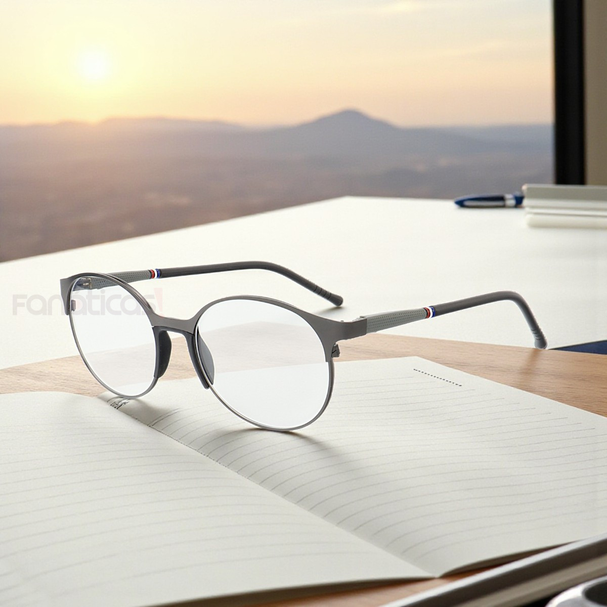 Armação de Óculos Redonda ZR233 Preto e Cinza