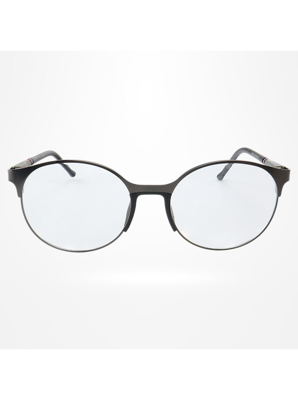 Armação de Óculos Redonda ZR233 Preto e Cinza
