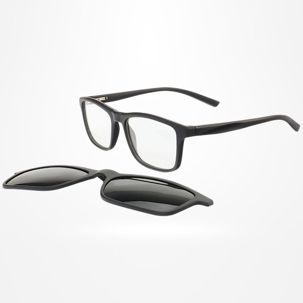 Armação de Óculos Quadrado Clipon 2 em 1 JC1192 Preto