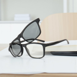 Armação de Óculos Quadrado Clipon 2 em 1 JC1192 Preto