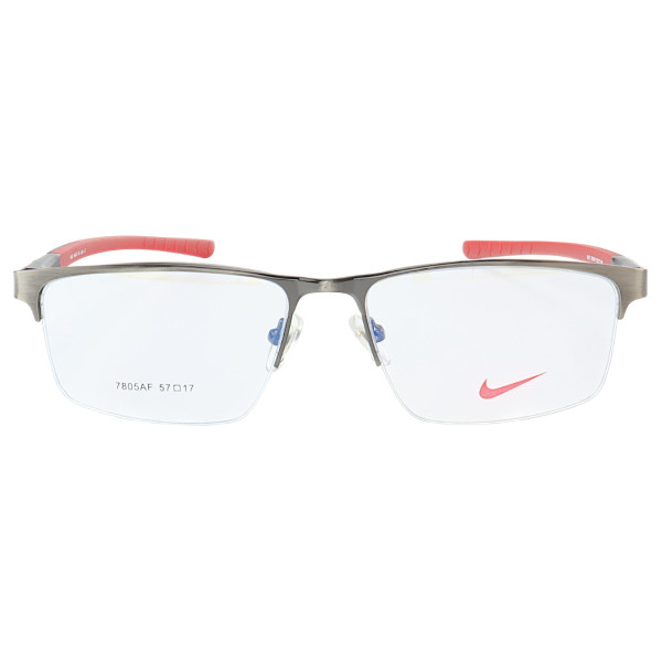 Armação de Óculos Retangular 7805AF Grafite e Vermelho