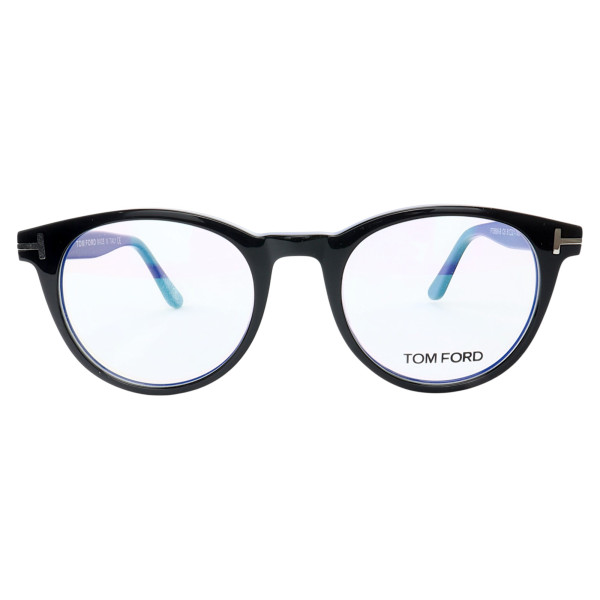 Armação de Óculos Redondo TF5695 Preto e Azul