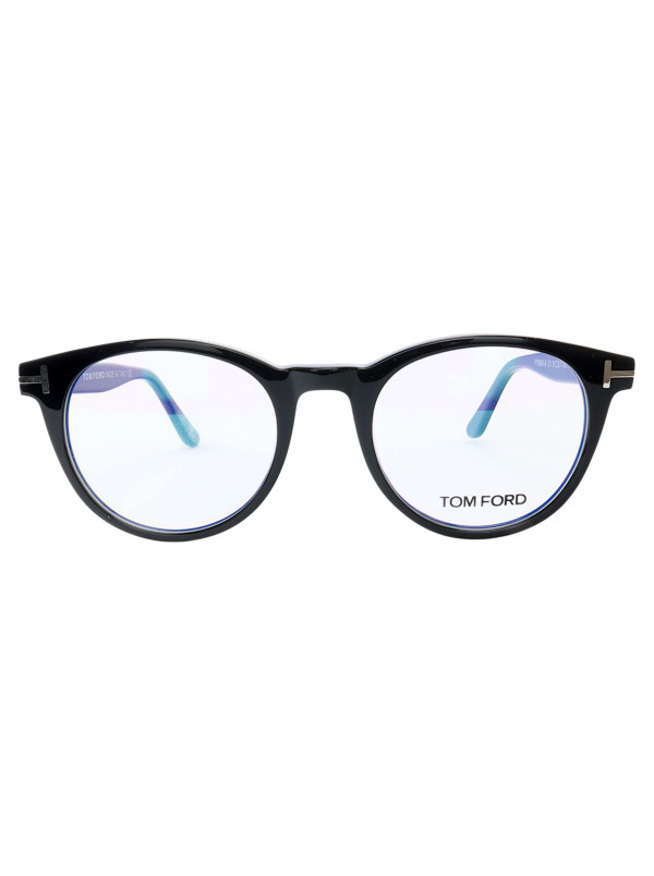 Armação de Óculos Redondo TF5695 Preto e Azul