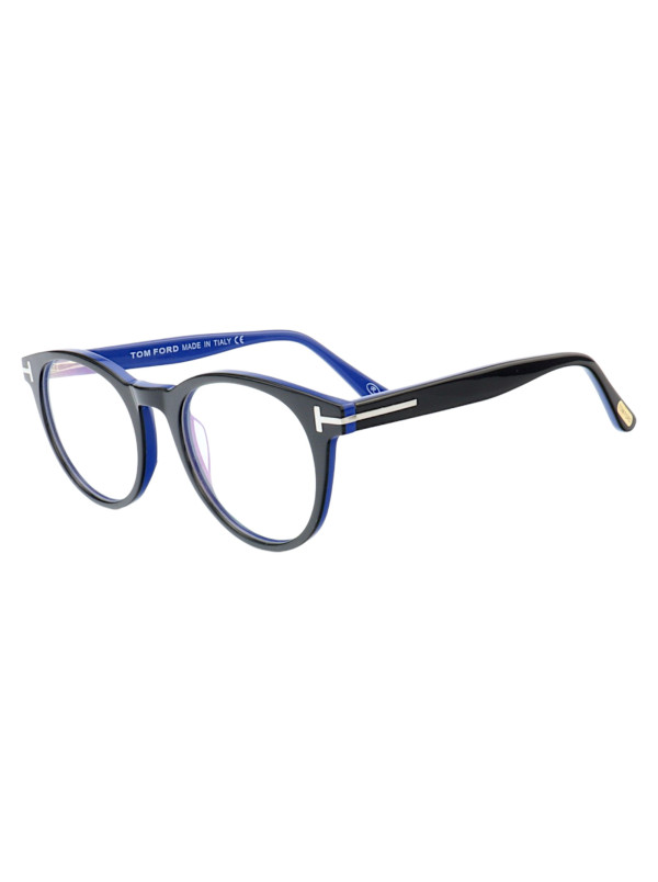Armação de Óculos Redondo TF5695 Preto e Azul