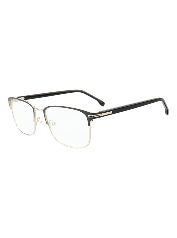 Armação de Óculos Quadrado MT8043 Preto e Prata Gold