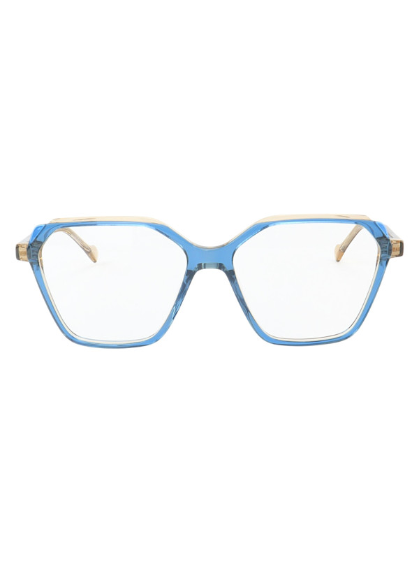 Armação de Óculos Retangular MC4008 Azul e Creme