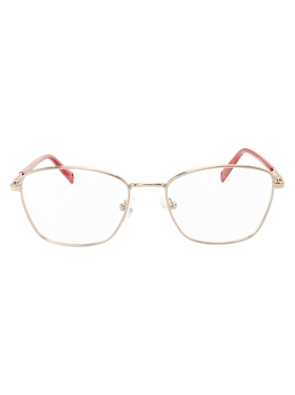 Armação de Óculos Oval MT8050 Dourado e Vermelho