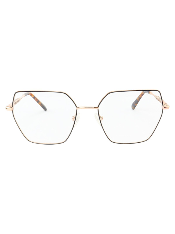 Armação de Óculos Quadrado MT6985 Dourado e Preto Tartaruga