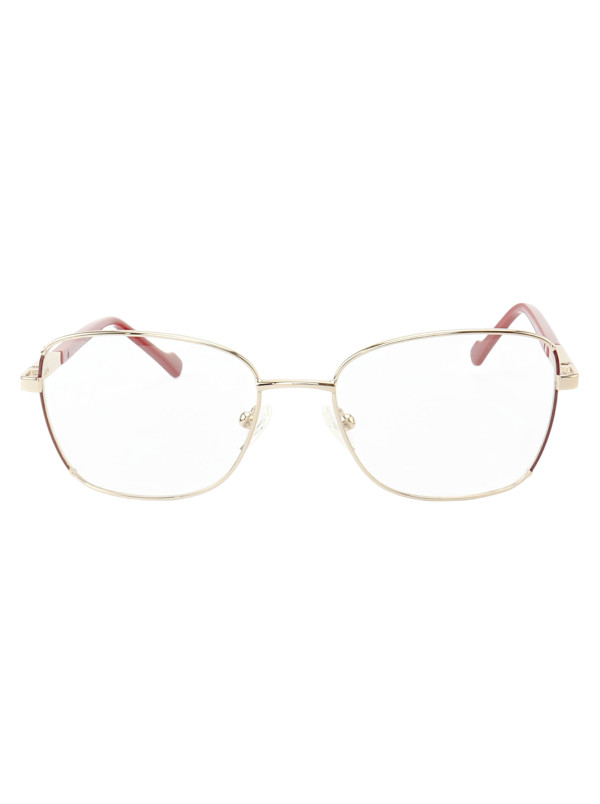 Armação de Óculos Oval MT8022 Dourado e Vermelho