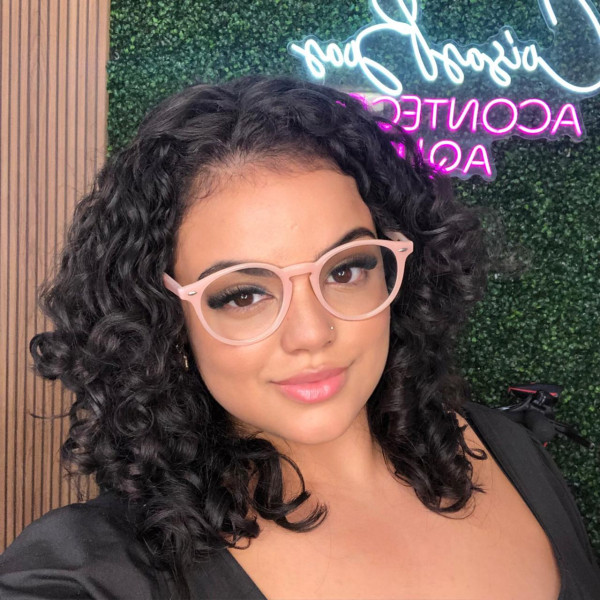 Armação de Óculos Redonda Clear FN2180 Acetato Rosa