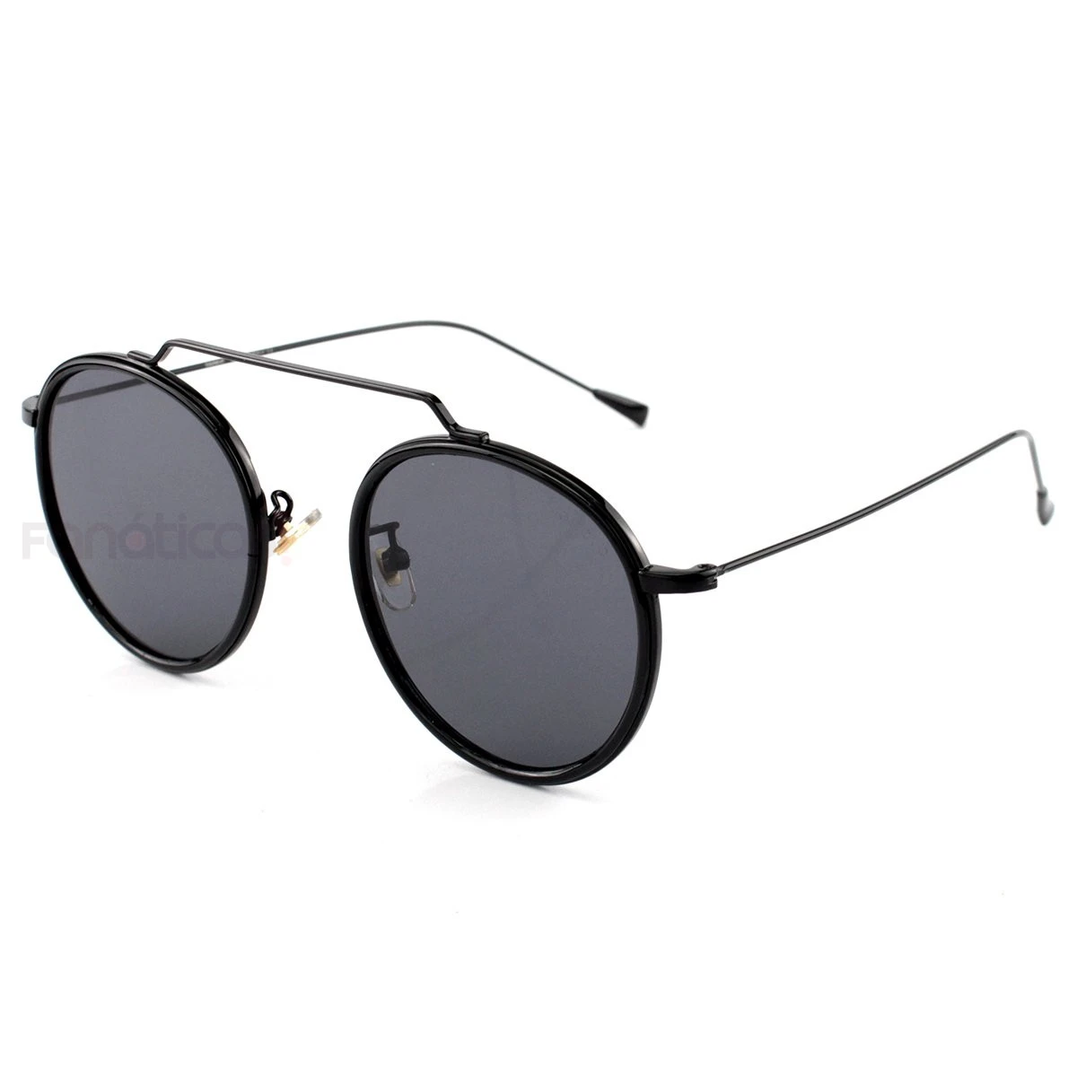 Óculos de Sol Redondo Retrô Vintage WYNWOOD ACE Prisma Preto