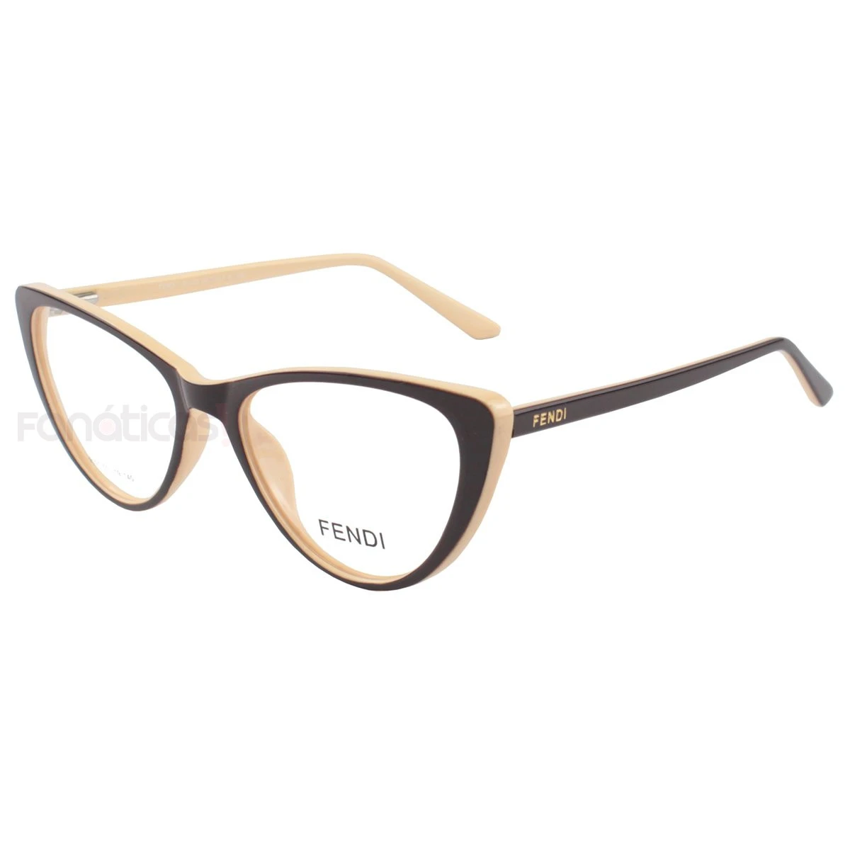 Armacao de Óculos Gatinho X 9101 - Marrom e Creme