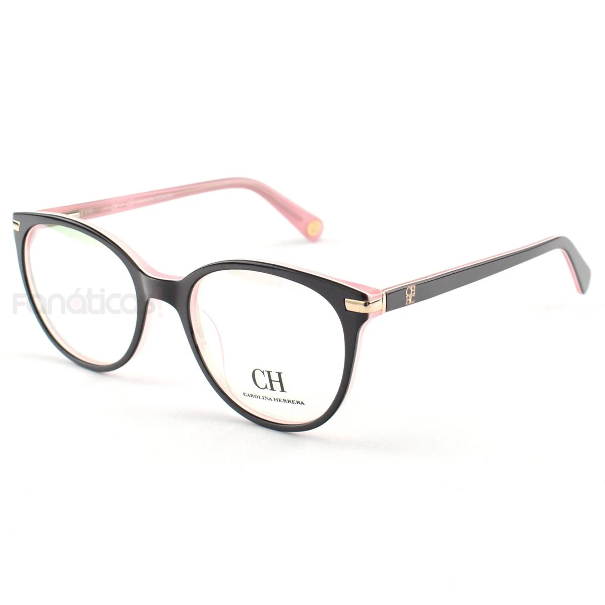 Armacao de Óculos Oval CH625 Preto e Rosa