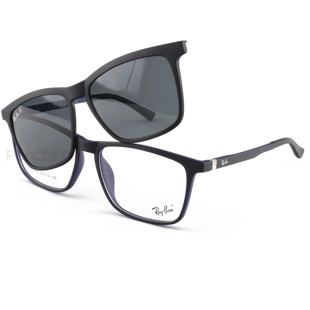 Armacao de Óculos Clipon RB5824 1 Lente Extra - Preto e Azul