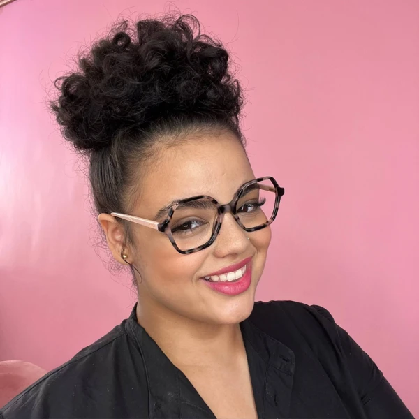 Armação de Óculos Quadrada VO5363 Rosa Tartaruga