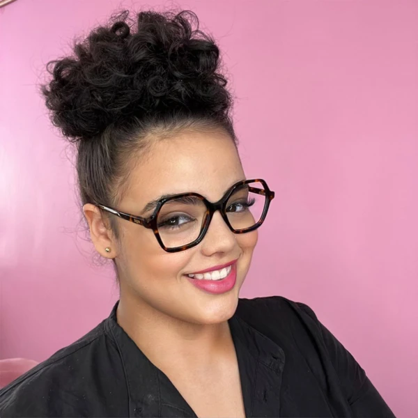 Armação de Óculos Quadrada VO5363 Marrom Tartaruga