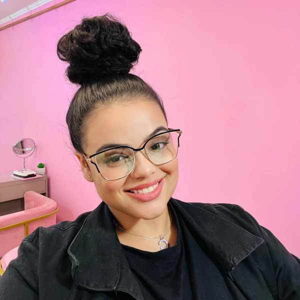 Armação de Óculos Quadrada PD54 Dourado e Azul