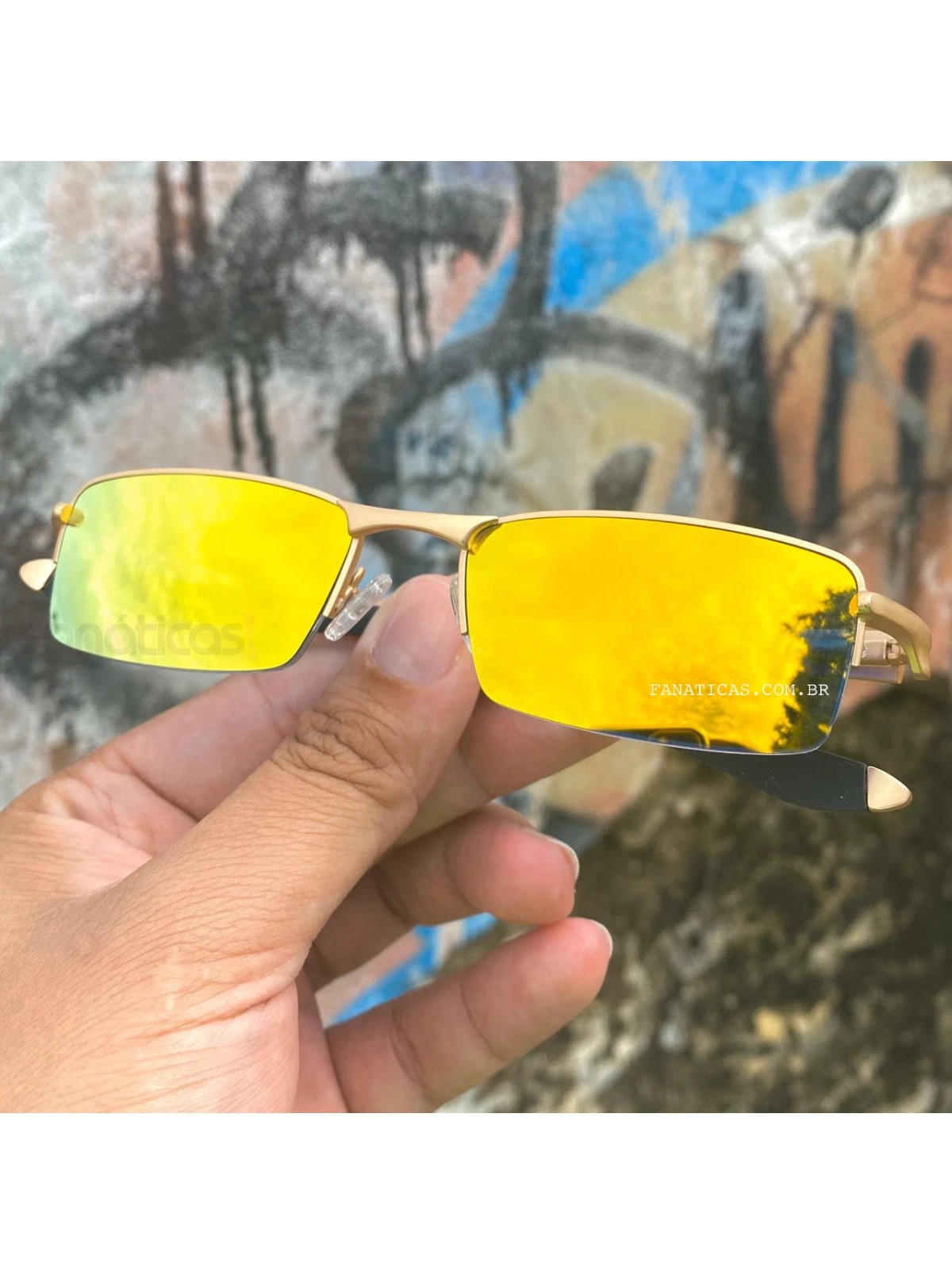 Óculos Lupinha Lupa Vilão Fio Nylon Dourada 24k