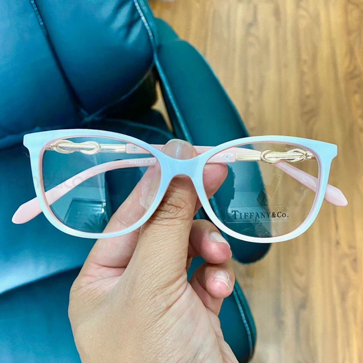 Armação de Óculos Oval TF2143 Branco e Rosa