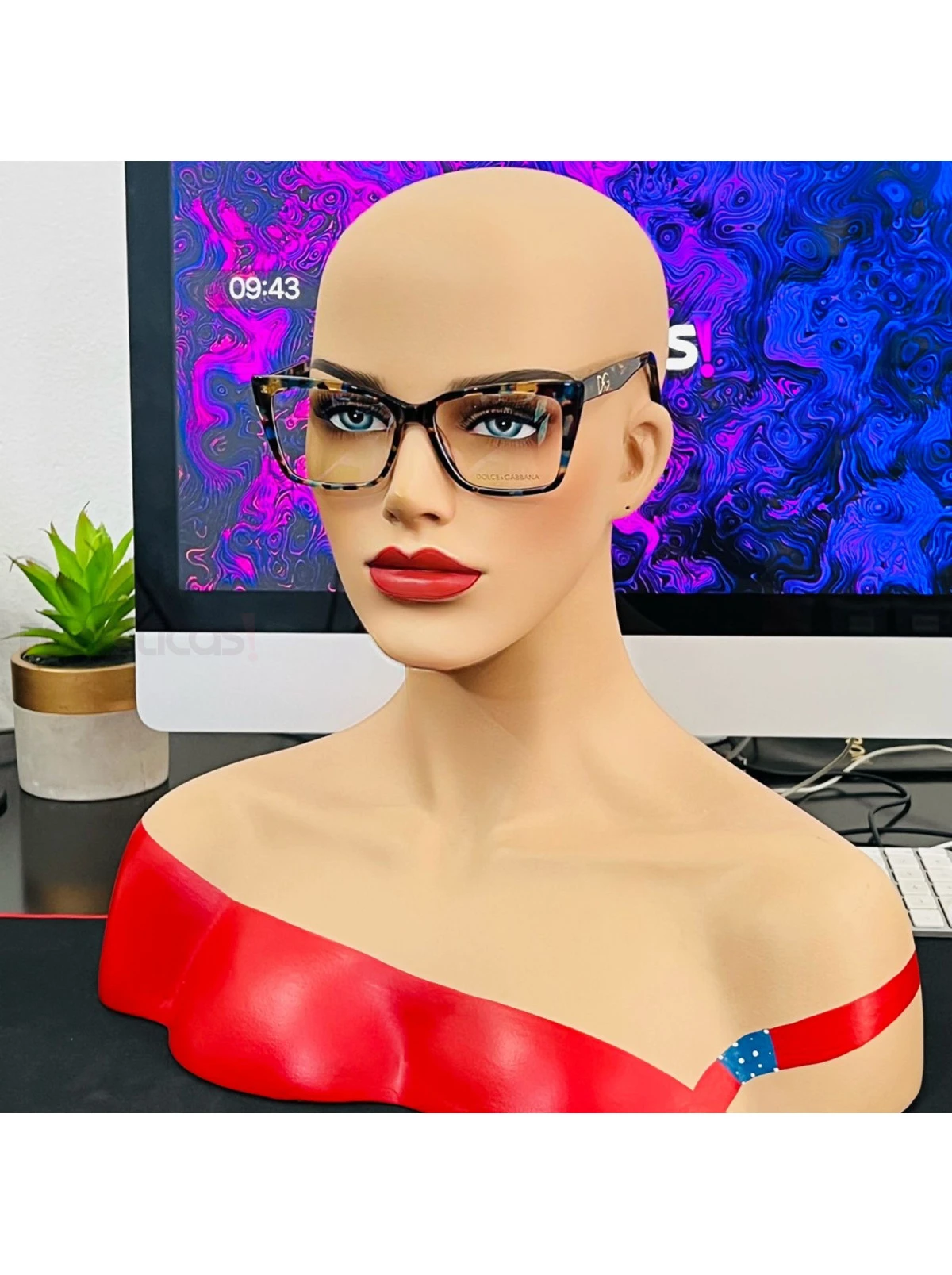 Armação de Óculos Quadrada  DG5031 Azul Tartaruga