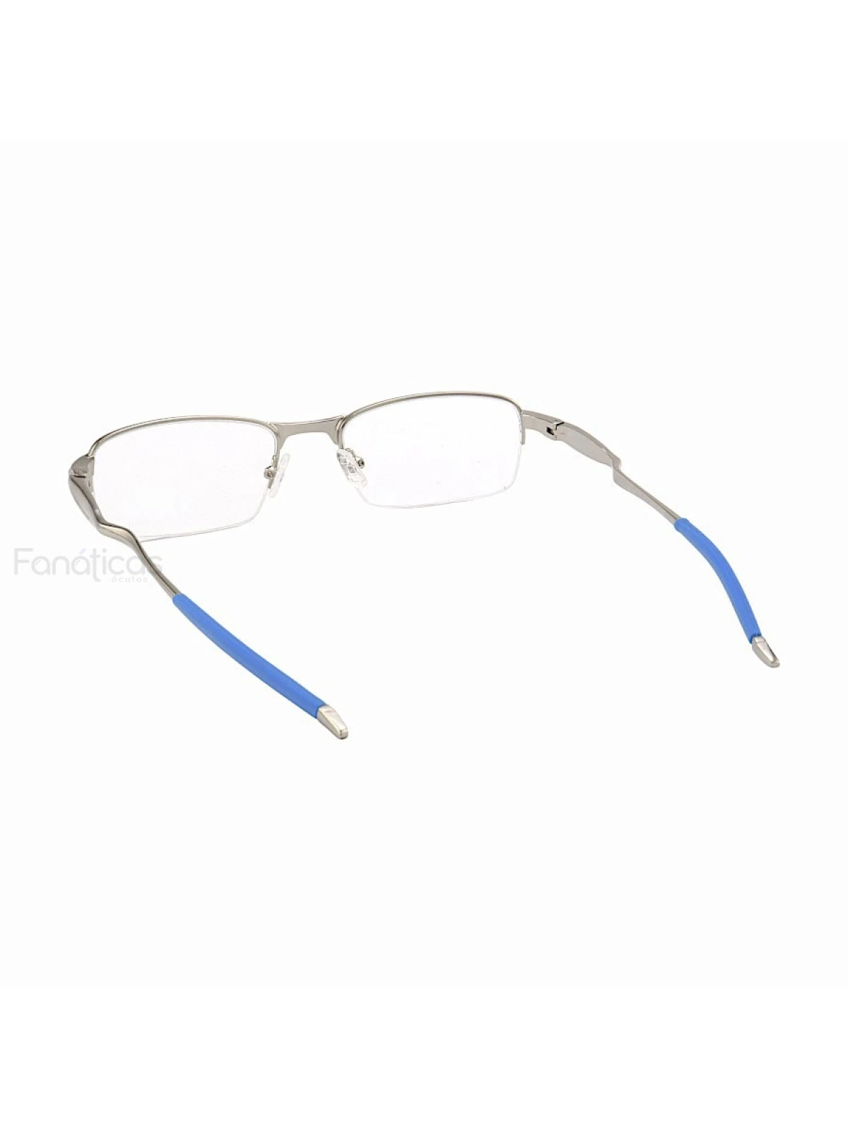 Armação de Óculos Meio Aro Evade OX3208 Prata e Azul