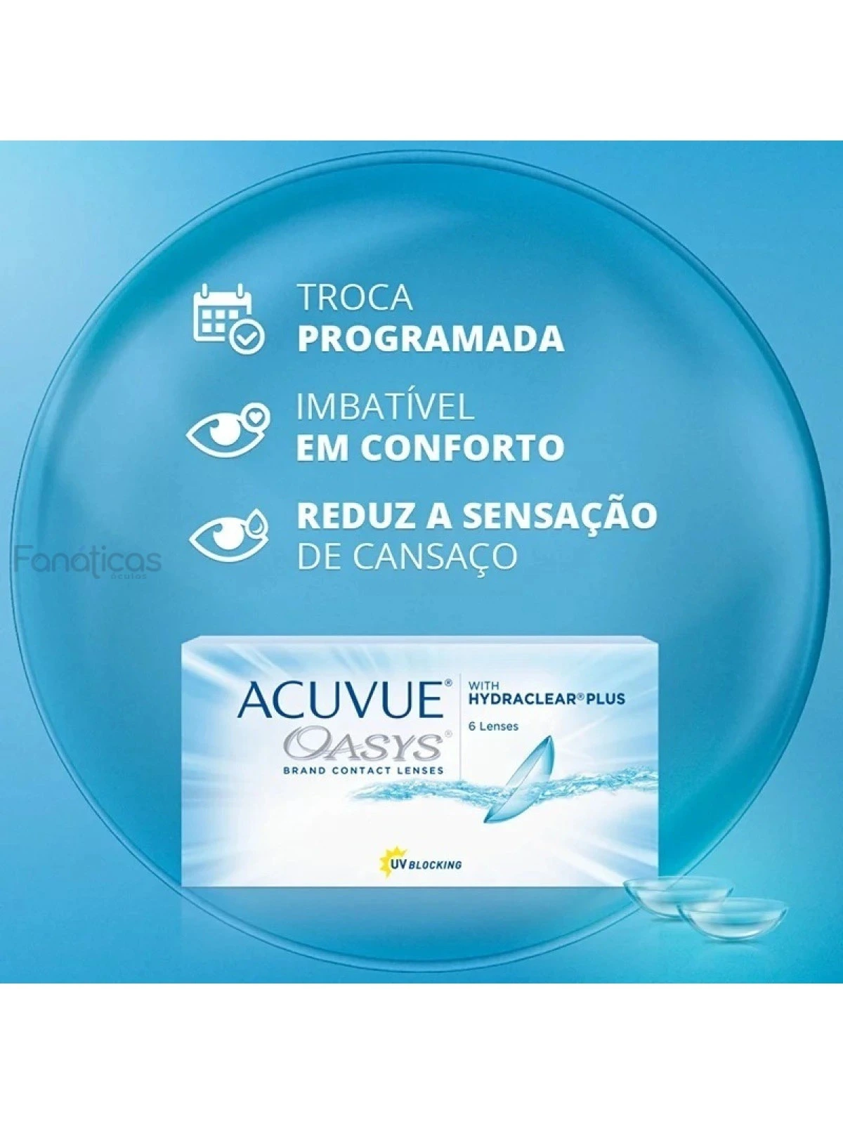 Lentes de Contato Acuvue Oasys com Hydraclear Plus - Caixa com 6