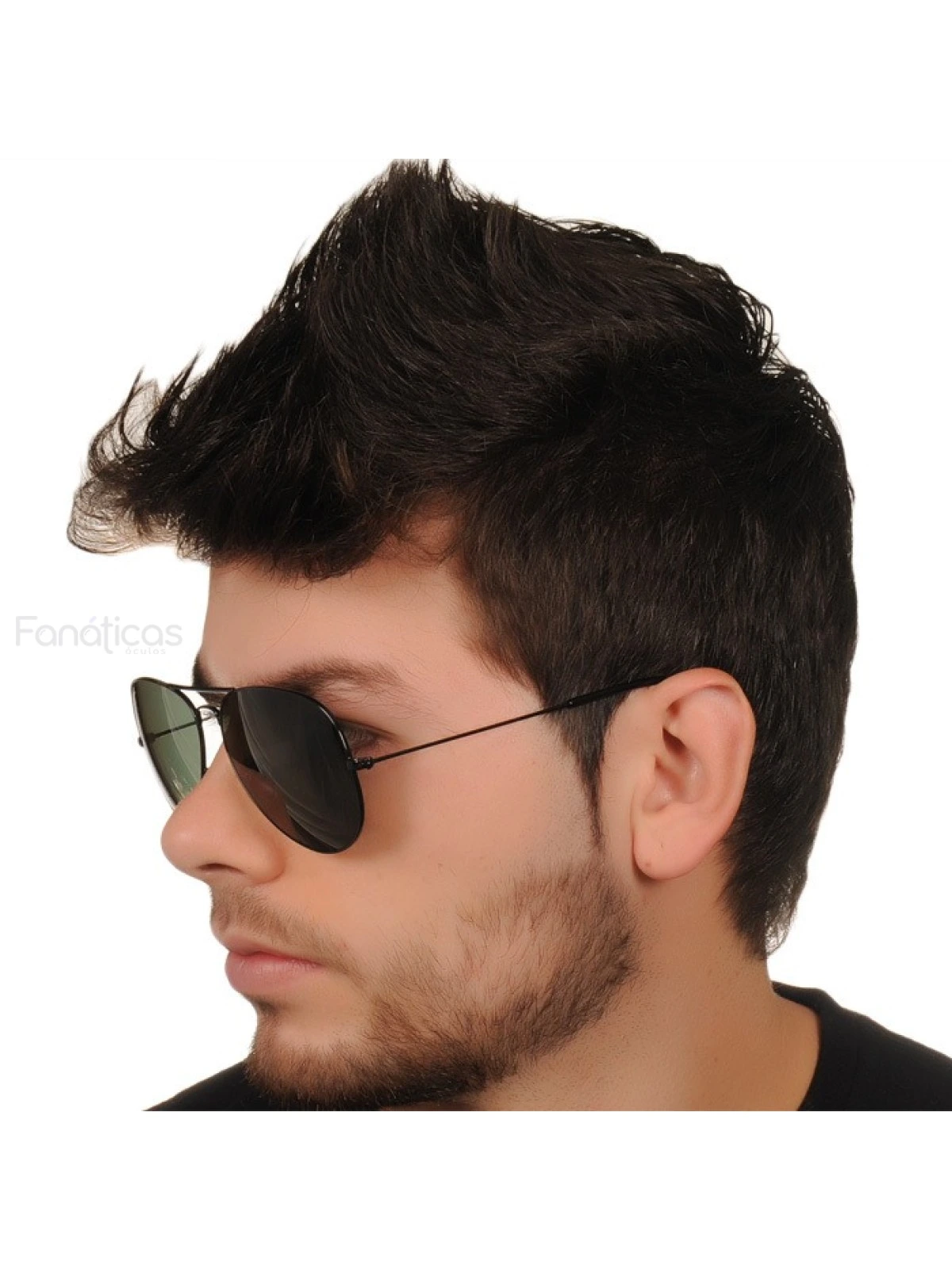 Óculos de Sol Aviador Preto com Lente Verde Escura G15