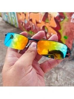 Óculos de Sol Lupinha Lupa Vilão Fio Nylon Preto e Arco-íris 