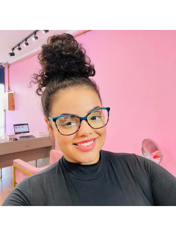 Armação de Óculos Quadrada  PC8470 Azul Degrade