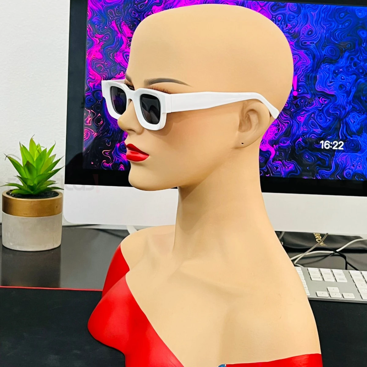 Óculos de Sol Quadrado LQ9091 Ney-Ney Branco