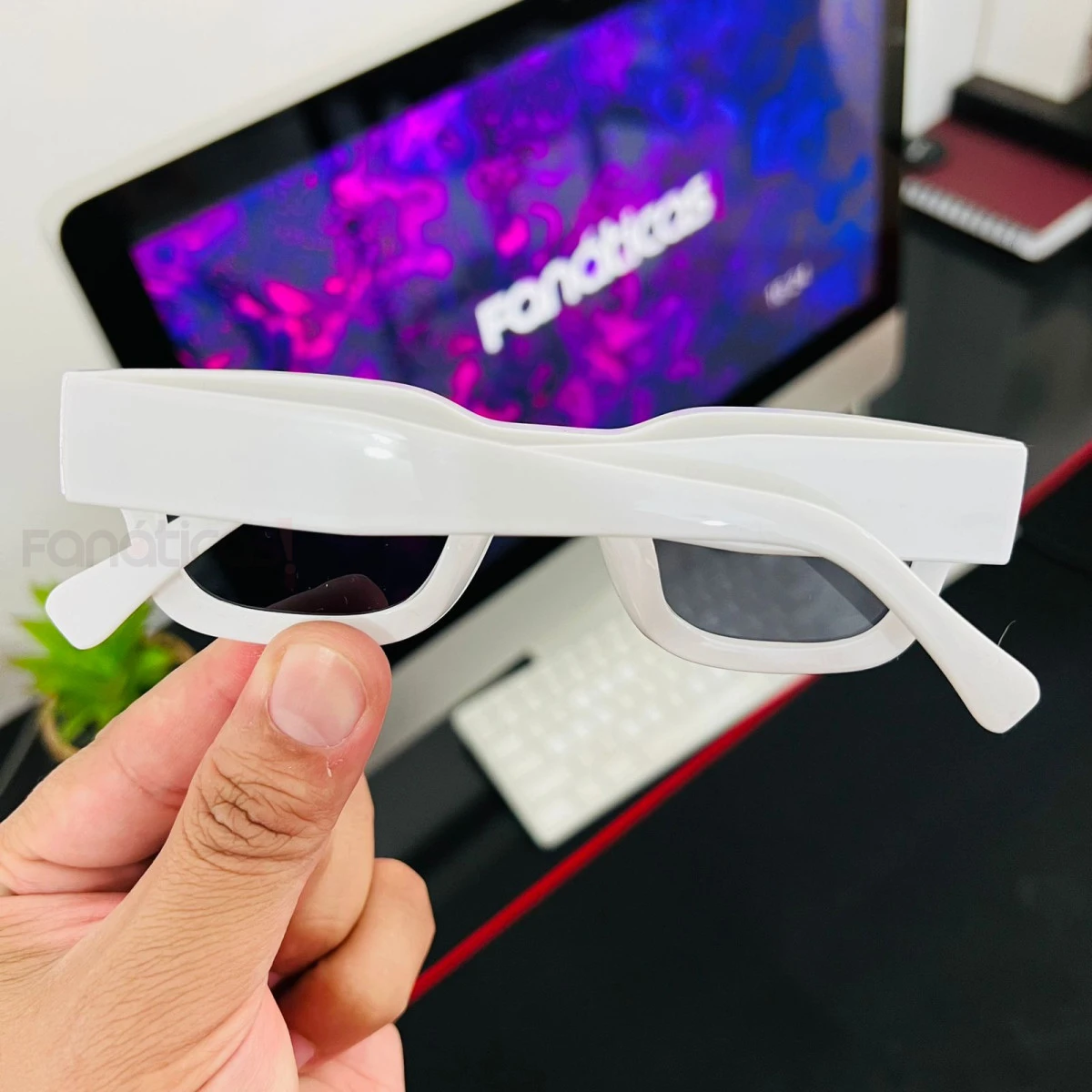 Óculos de Sol Quadrado LQ9091 Ney-Ney Branco