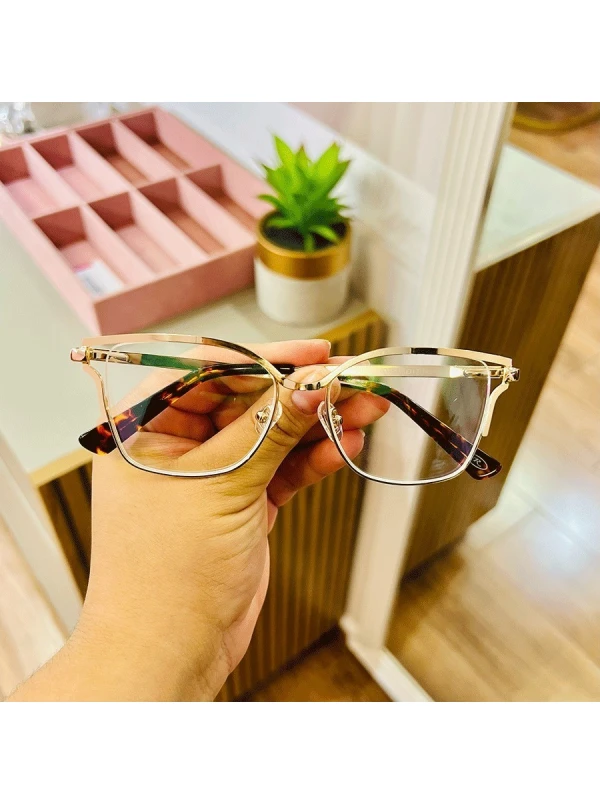 Armação de Óculos Quadrada PD54 Dourado