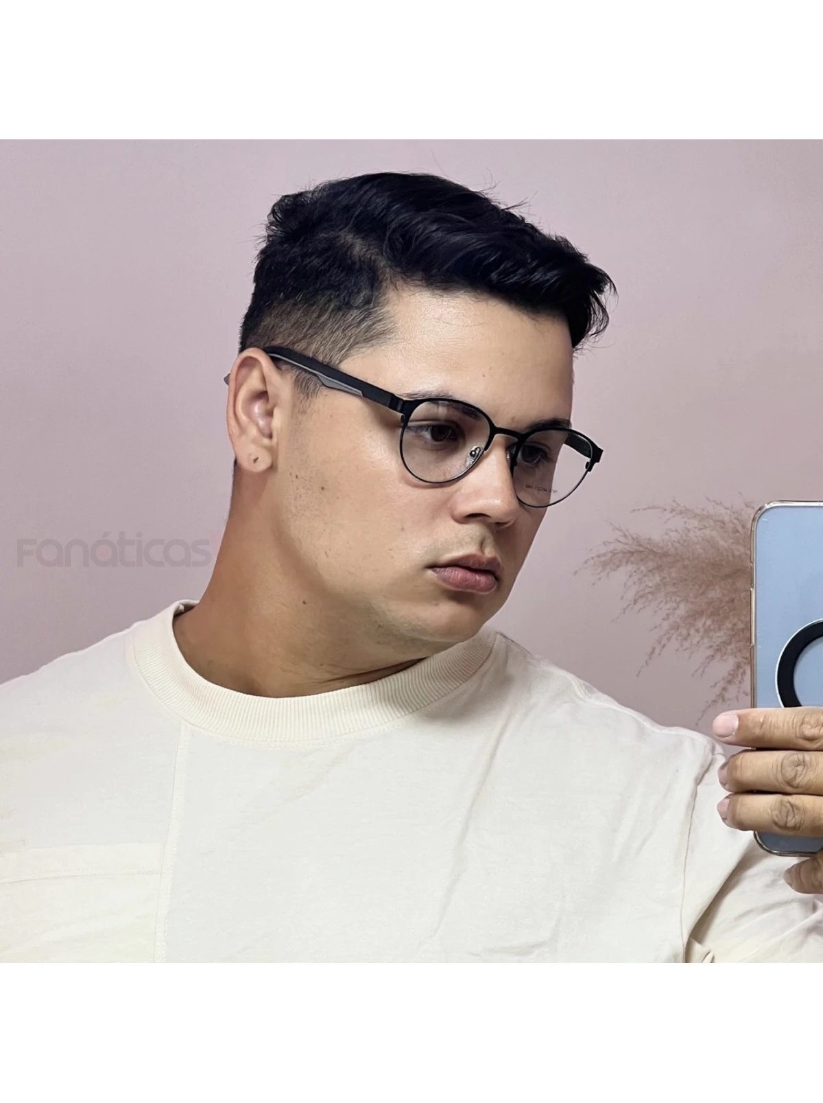 Armação de Óculos 5510 Redondo Preto e Cinza