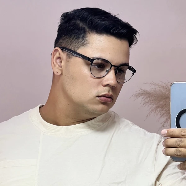 Armação de Óculos 5510 Redondo Preto e Cinza