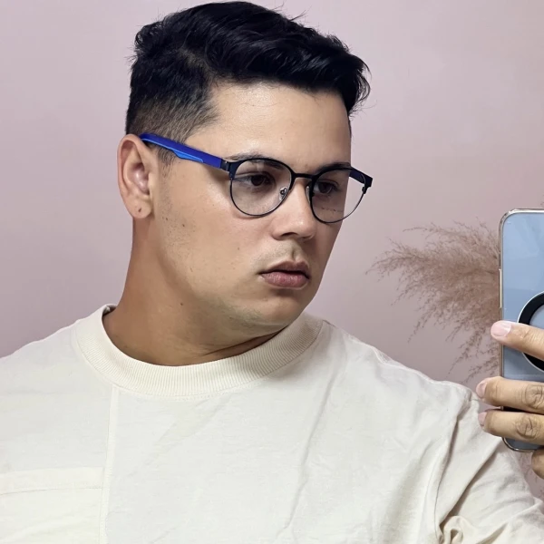 Armação de Óculos 5510 Redondo Azul