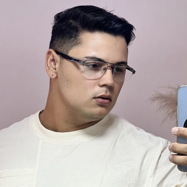 Armação de Óculos AQ240510 Retangular Grafite Escovado