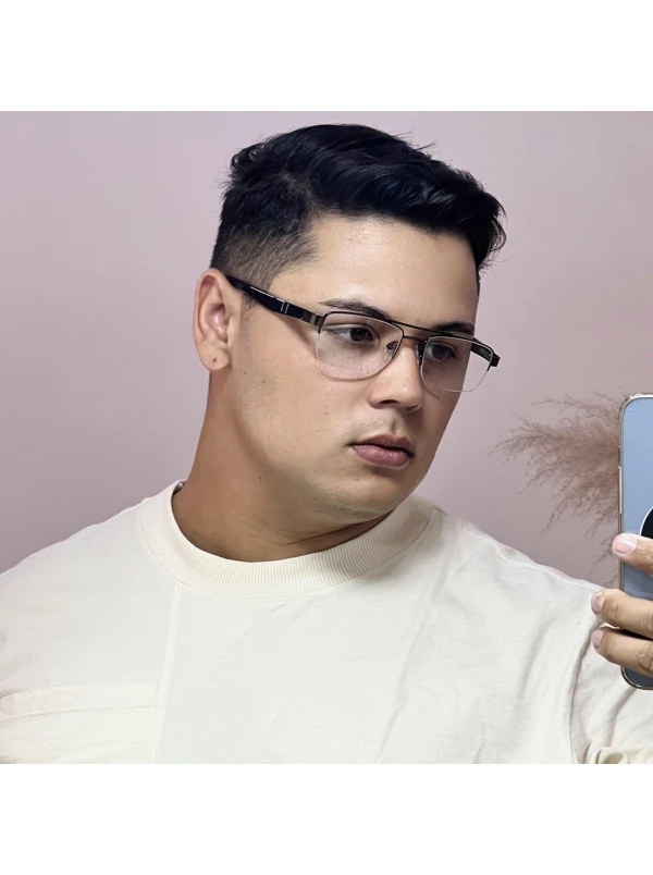 Armação de Óculos AQ240510 Retangular Marrom