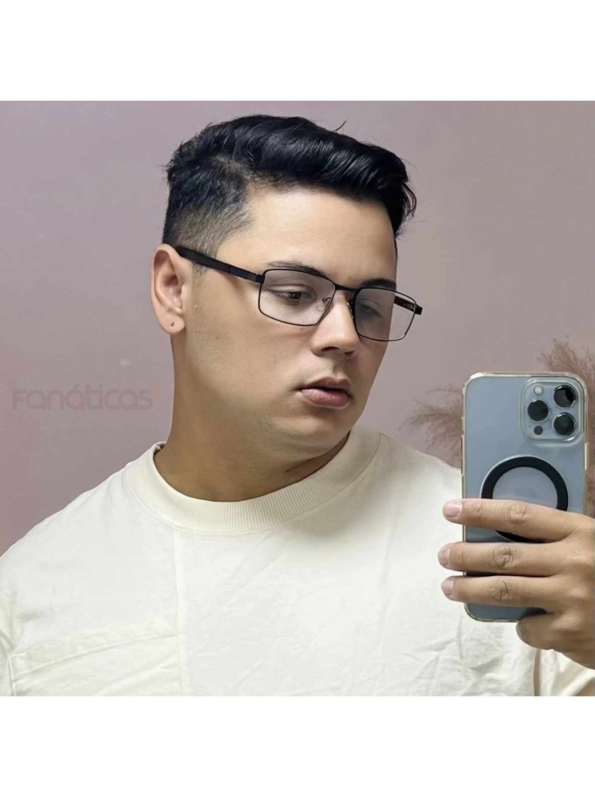 Armação de Óculos 81007 Quadrado Preto