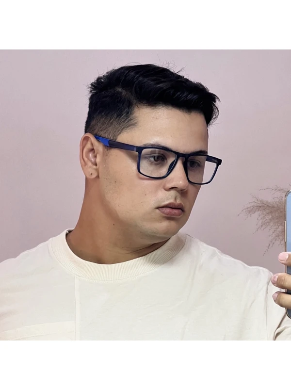 Armação de Óculos 76006 Quadrado Azul