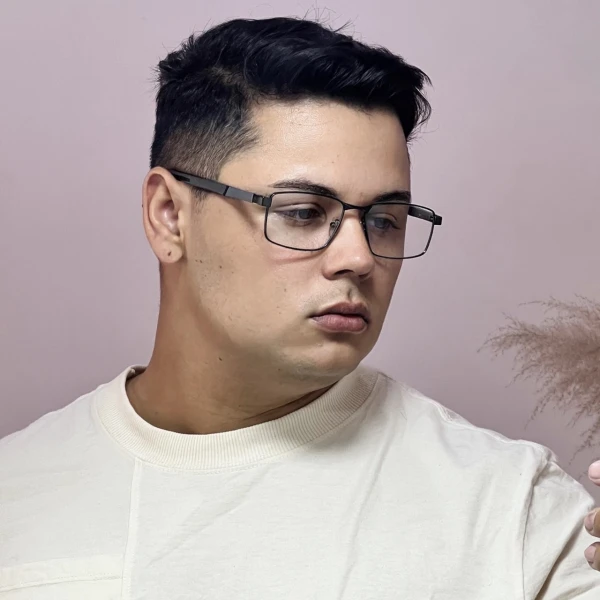 Armação de Óculos 86002 Retangular Grafite