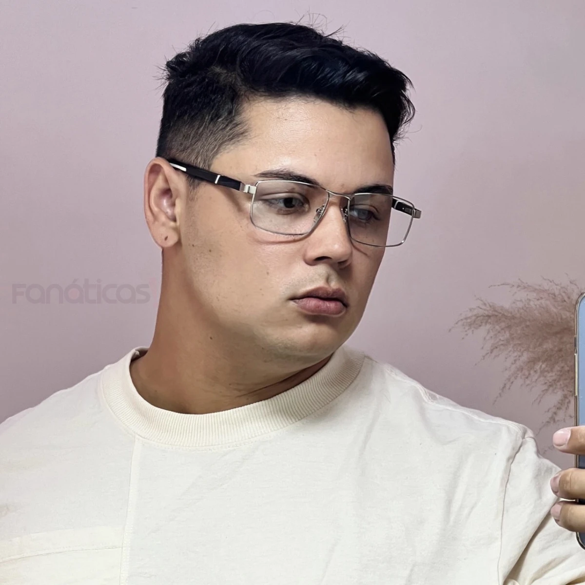 Armação de Óculos 86002 Retangular Prata