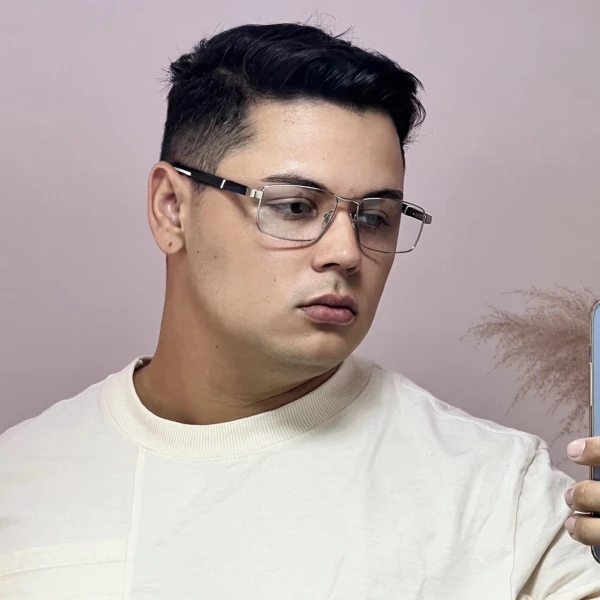 Armação de Óculos 86002 Retangular Prata