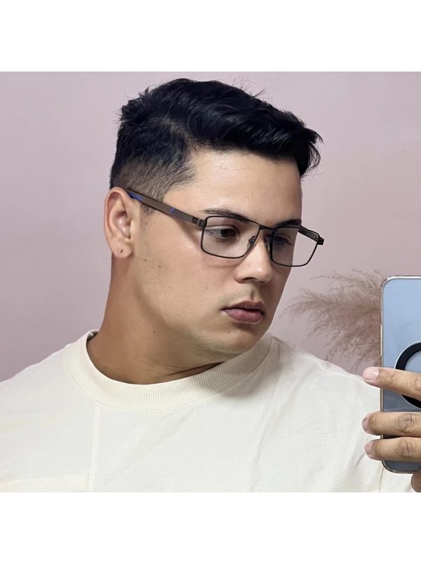 Armação de Óculos 86002 Retangular Marrom