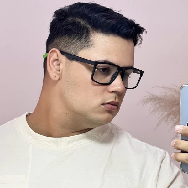 Armação de Óculos 76009 Quadrado Preto e Verde